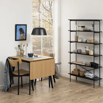 Matbord Roxby 80/120x80x76 cm - Ek/svart - Möbler - Bord & matgrupper - Matbord & köksbord
