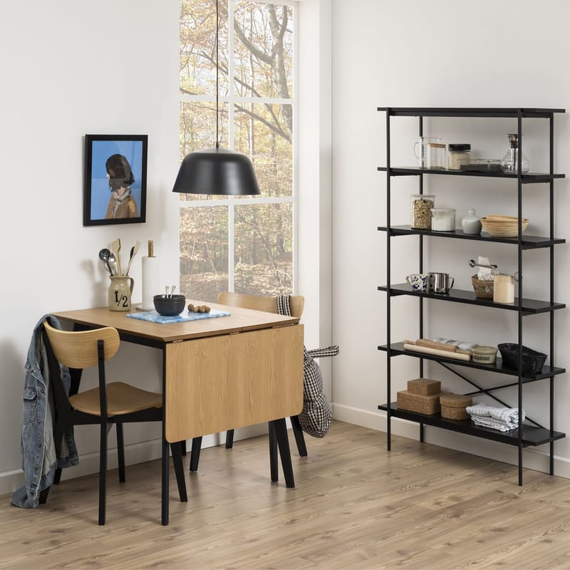 Matbord Roxby 80/120x80x76 cm - Ek/svart - Möbler - Bord & matgrupper - Matbord & köksbord