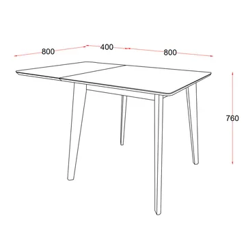 Matbord Roxby 80/120x80x76 cm - Ek/svart - Möbler - Bord & matgrupper - Matbord & köksbord