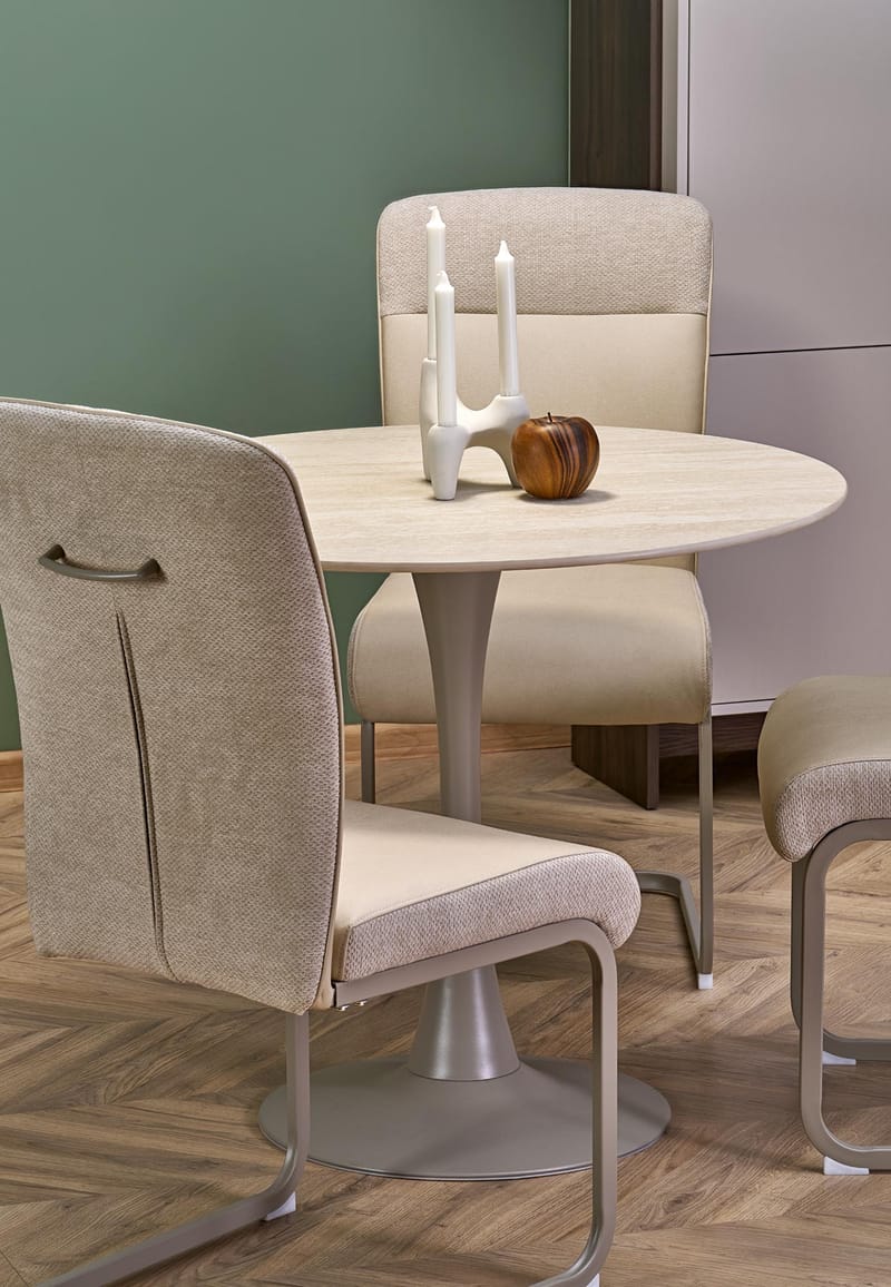 Matbord runt Ø90 cm - Beige travertin - Beige travertin - Möbler - Bord & matgrupper - Matbord & köksbord