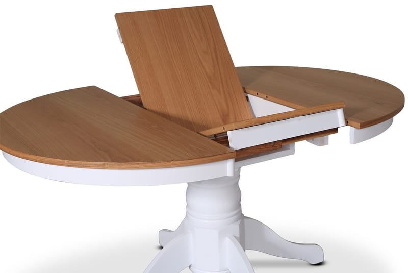 Matbord runt förlängningsbart Ø106-141 cm - Vit / Oljad Ek - Vit / Oljad ek - Möbler - Bord & matgrupper - Matbord & köksbord