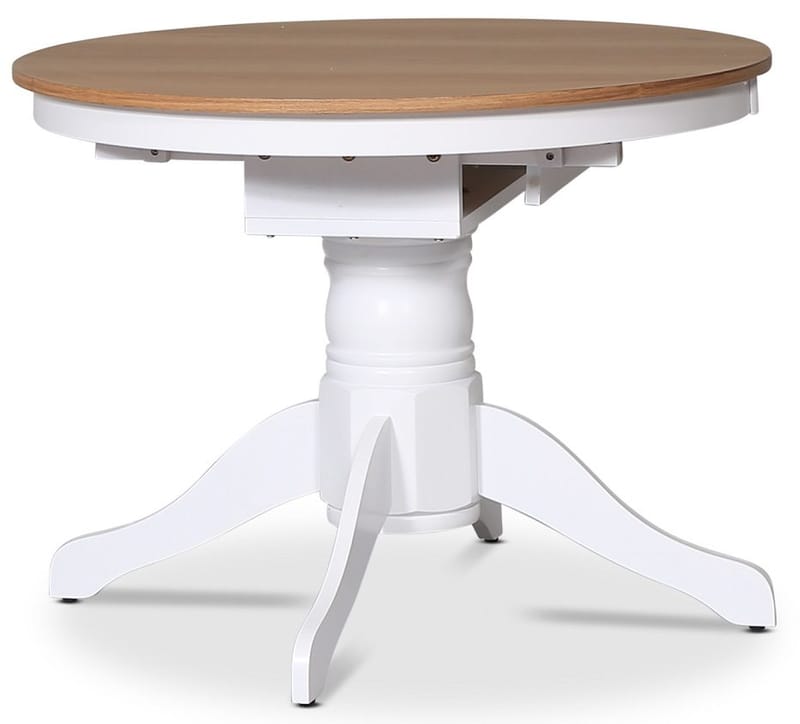 Matbord runt förlängningsbart Ø106-141 cm - Vit / Oljad Ek - Vit / Oljad ek - Möbler - Bord & matgrupper - Matbord & köksbord
