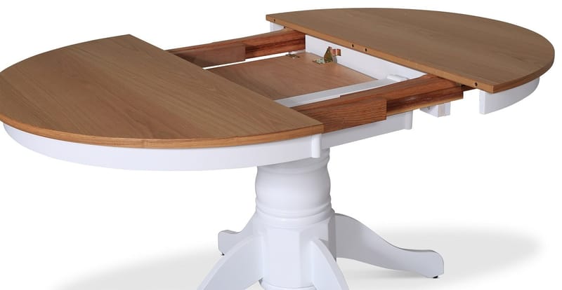 Matbord runt förlängningsbart Ø106-141 cm - Vit / Oljad Ek - Vit / Oljad ek - Möbler - Bord & matgrupper - Matbord & köksbord