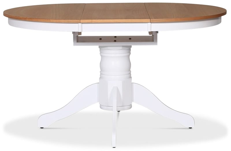 Matbord runt förlängningsbart Ø106-141 cm - Vit / Oljad Ek - Vit / Oljad ek - Möbler - Bord & matgrupper - Matbord & köksbord