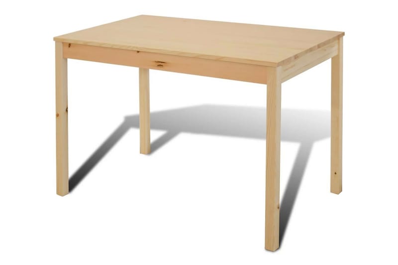 Matbord trä med 4 stolar naturligt - Brun - Matgrupper