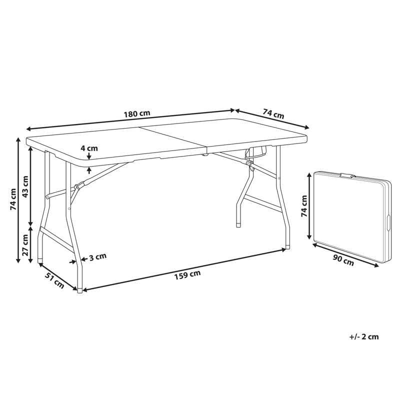 Matbord utomhus För 6 Personer Cugnoli 180 cm 74 cm - Vit/Silver - Utemöbler - Utebord & trädgårdsbord - Matbord utomhus