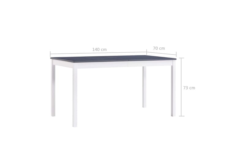 Matbord vit och grå 140x70x73 cm furu - Grå - Matbord & köksbord
