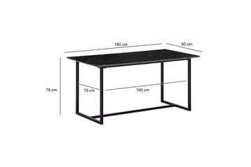 Matbord Wohnling Industriell loftstil, MDF med metallben med gyllene spets Marmor, Svart, 180x90 cm - Marmor, Svart, 180x90 cm - Möbler - Bord & matgrupper - Matbord & köksbord