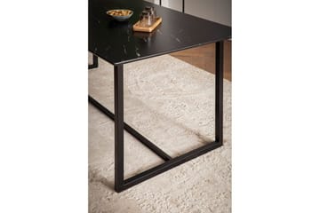 Matbord Wohnling Industriell loftstil, MDF med metallben med gyllene spets Marmor, Svart, 180x90 cm - Marmor, Svart, 180x90 cm - Möbler - Bord & matgrupper - Matbord & köksbord