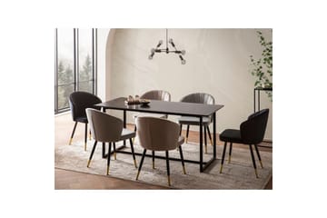 Matbord Wohnling Industriell loftstil, MDF med metallben med gyllene spets Marmor, Svart, 200x90 cm - Marmor, Svart, 200x90 cm - Möbler - Bord & matgrupper - Matbord & köksbord