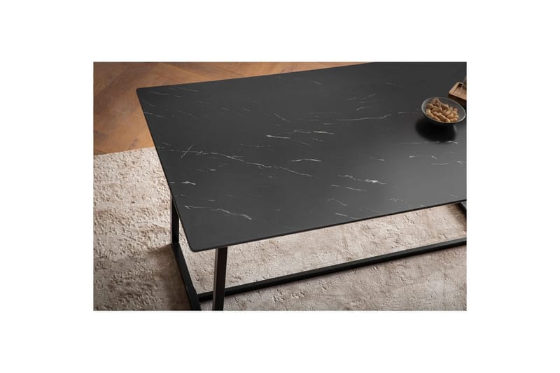 Matbord Wohnling Industriell loftstil, MDF med metallben med gyllene spets Marmor, Svart, 200x90 cm - Marmor, Svart, 200x90 cm - Möbler - Bord & matgrupper - Matbord & köksbord