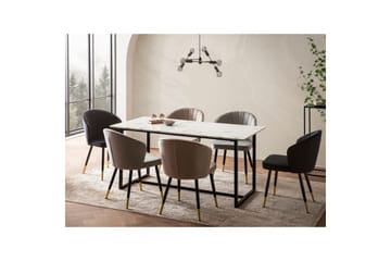Matbord Wohnling Industriell loftstil, MDF med metallben med gyllene spets Marmor, Vit, 120x60 cm - Marmor, Vit, 120x60 cm - Möbler - Bord & matgrupper - Matbord & köksbord