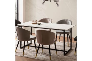 Matbord Wohnling Industriell loftstil, MDF med metallben med gyllene spets Marmor, Vit, 120x60 cm - Marmor, Vit, 120x60 cm - Möbler - Bord & matgrupper - Matbord & köksbord