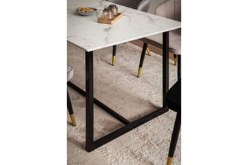 Matbord Wohnling Industriell loftstil, MDF med metallben med gyllene spets Marmor, Vit, 160x80 cm - Marmor, Vit, 160x80 cm - Möbler - Bord & matgrupper - Matbord & köksbord
