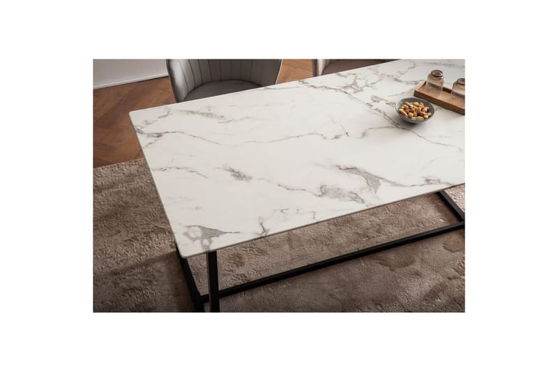 Matbord Wohnling Industriell loftstil, MDF med metallben med gyllene spets Marmor, Vit, 160x80 cm - Marmor, Vit, 160x80 cm - Möbler - Bord & matgrupper - Matbord & köksbord