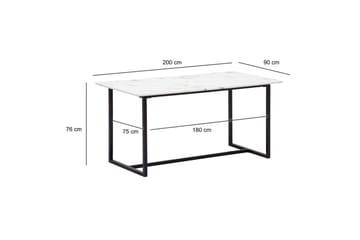 Matbord Wohnling Industriell loftstil, MDF med metallben med gyllene spets Marmor, Vit, 200x90 cm - Marmor, Vit, 200x90 cm - Möbler - Bord & matgrupper - Matbord & köksbord