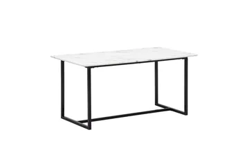 Matbord Wohnling Industriell loftstil, MDF med metallben med gyllene spets Marmor, Vit, 200x90 cm