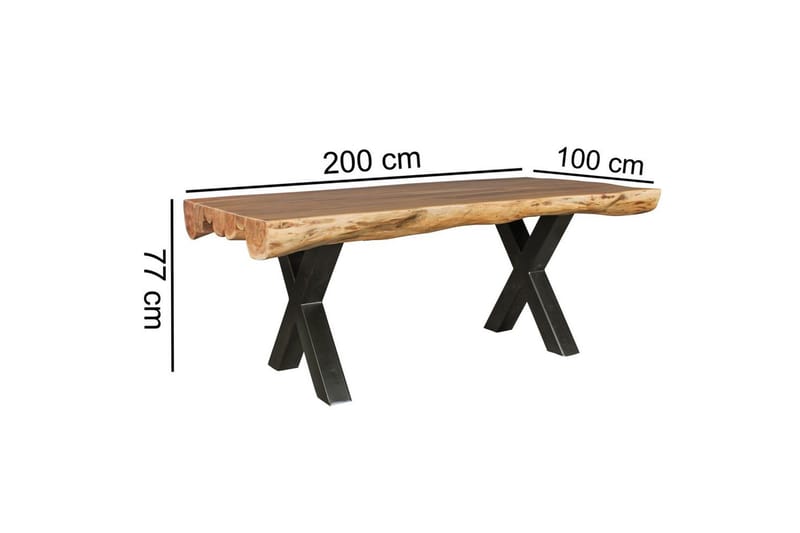 Matbord Wohnling Köksbord i massivt trä med trädstam, lantlig stil - Möbler - Bord & matgrupper - Matbord & köksbord