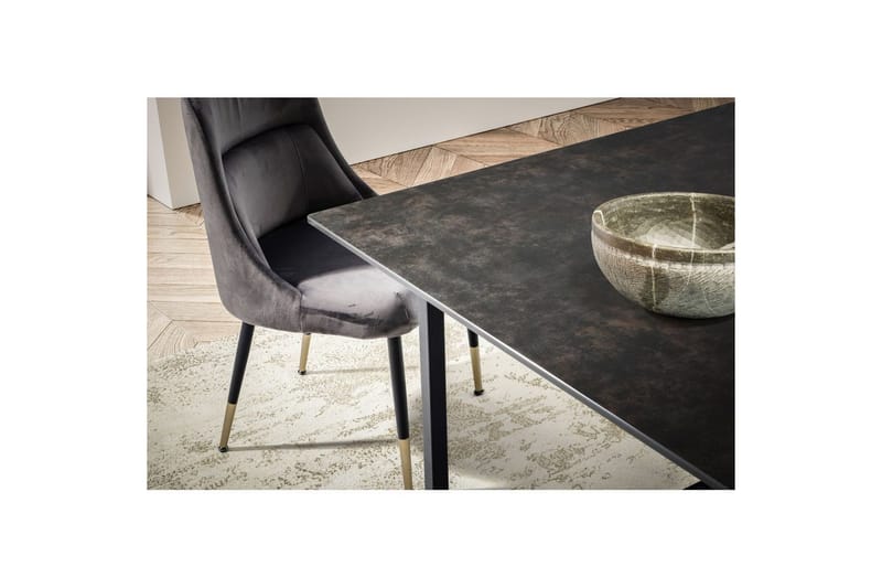 Matbord Wohnling Keramik Klassisk Medar Bas Metallram Svart, marmor svart - Svart, marmor svart - Möbler - Bord & matgrupper - Matbord & köksbord