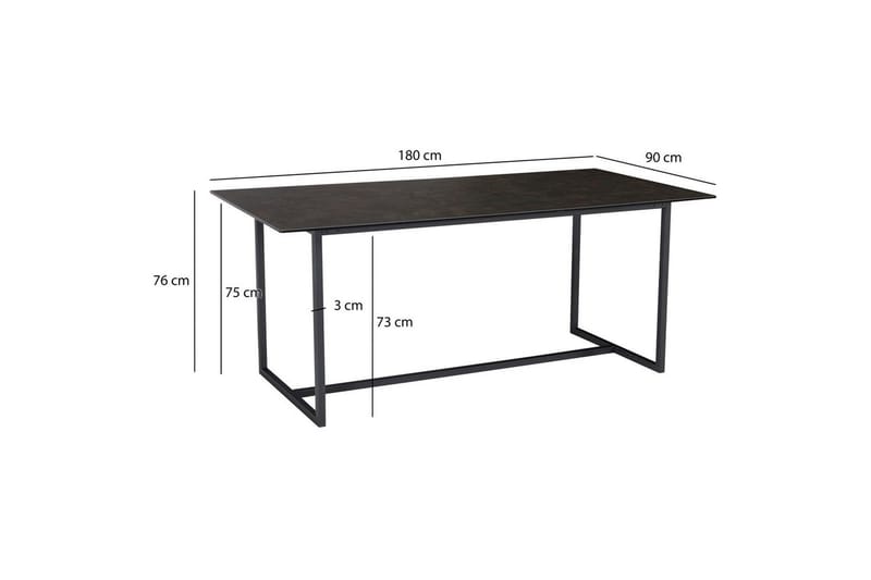 Matbord Wohnling Keramik Klassisk Medar Bas Metallram Svart, marmor svart - Svart, marmor svart - Möbler - Bord & matgrupper - Matbord & köksbord