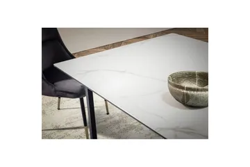 Matbord Wohnling Keramik Klassisk Medar Bas Metallram Svart, marmor vit - Svart, marmor vit - Möbler - Bord & matgrupper - Matbord & köksbord