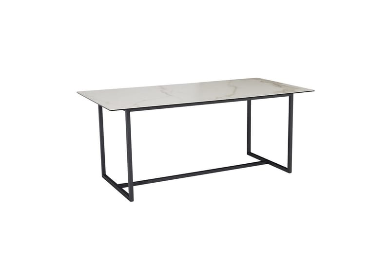 Matbord Wohnling Keramik Klassisk Medar Bas Metallram Svart, marmor vit - Svart, marmor vit - Möbler - Bord & matgrupper - Matbord & köksbord