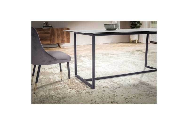 Matbord Wohnling Keramik Klassisk Medar Bas Metallram Svart, marmor vit - Svart, marmor vit - Möbler - Bord & matgrupper - Matbord & köksbord