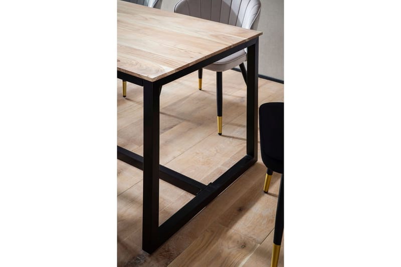 Matbord Wohnling massivt trä industriell loftstil metallbensram 120x60 cm - 120x60 cm - Möbler - Bord & matgrupper - Matbord & köksbord
