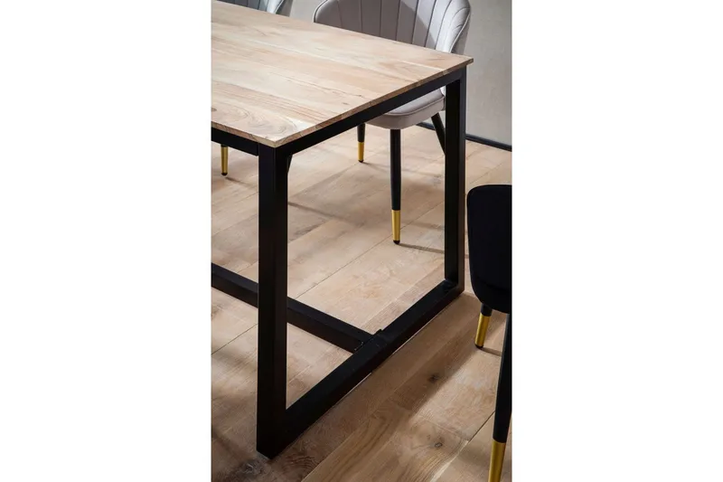 Matbord Wohnling massivt trä industriell loftstil metallbensram 140x80 cm - 140x80 cm - Möbler - Bord & matgrupper - Matbord & köksbord