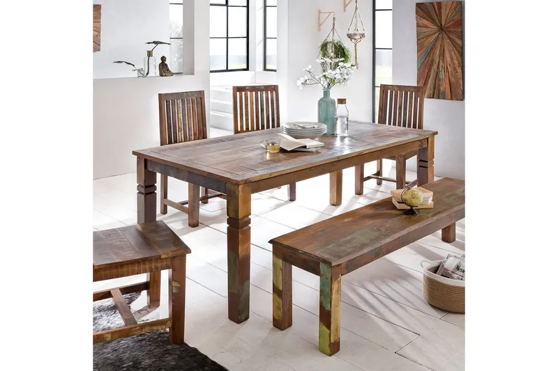 Matbord Wohnling Massivt trä lantstil Återvunnet Mangoträ, 120x70 cm - Återvunnet Mangoträ, 120x70 cm - Möbler - Bord & matgrupper - Matbord & köksbord