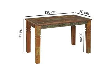 Matbord Wohnling Massivt trä lantstil Återvunnet Mangoträ, 120x70 cm - Återvunnet Mangoträ, 120x70 cm - Möbler - Bord & matgrupper - Matbord & köksbord