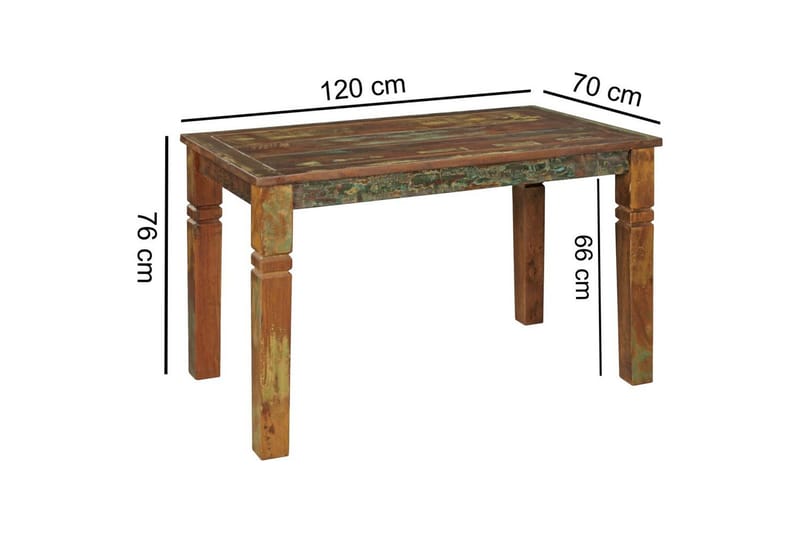 Matbord Wohnling Massivt trä lantstil Återvunnet Mangoträ, 120x70 cm - Återvunnet Mangoträ, 120x70 cm - Möbler - Bord & matgrupper - Matbord & köksbord