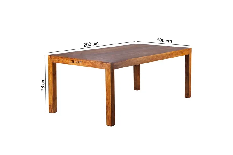 Matbord Wohnling Massivt trä lantstil Rosenträ, 200x100 cm - Rosenträ, 200x100 cm - Möbler - Bord & matgrupper - Matbord & köksbord