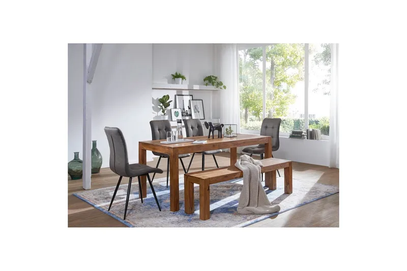 Matbord Wohnling Massivt trä lantstil Rosenträ, 200x100 cm - Rosenträ, 200x100 cm - Möbler - Bord & matgrupper - Matbord & köksbord