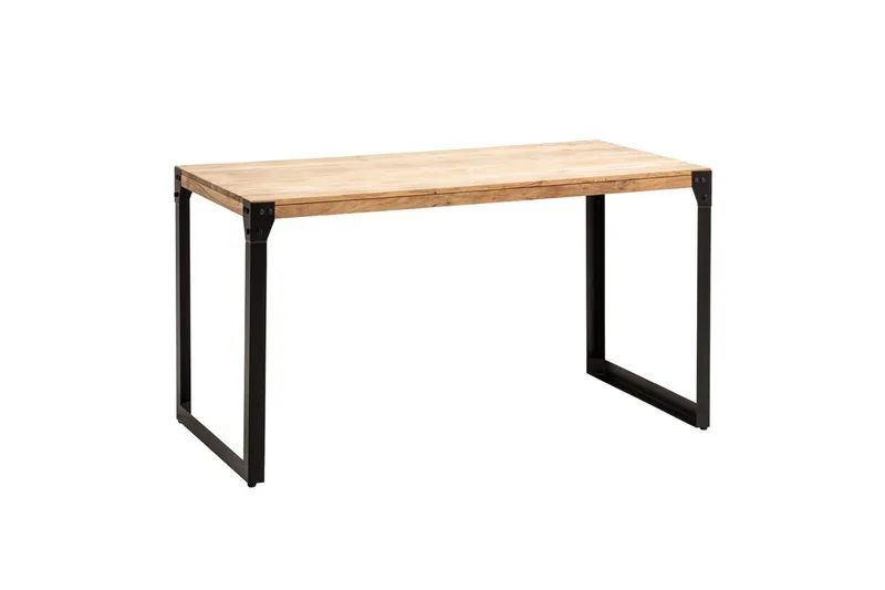 Matbord Wohnling massivt trä med raka metallben, industriell loftstil 120x60 cm, 120x60 cm