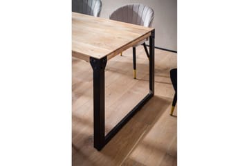 Matbord Wohnling massivt trä med raka metallben, industriell loftstil 180x90 cm - 180x90 cm - Möbler - Bord & matgrupper - Matbord & köksbord