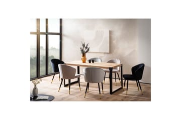 Matbord Wohnling massivt trä med raka metallben, industriell loftstil 180x90 cm - 180x90 cm - Möbler - Bord & matgrupper - Matbord & köksbord