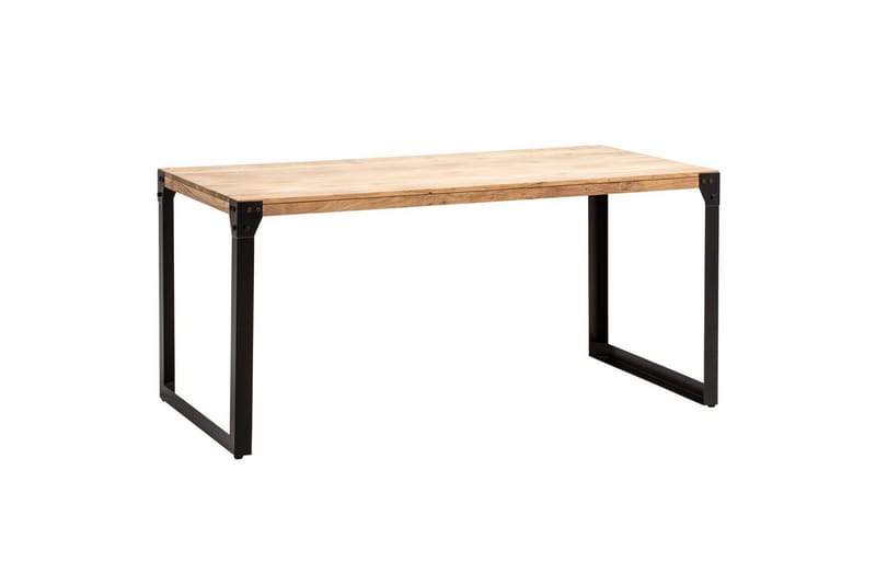 Matbord Wohnling massivt trä med raka metallben, industriell loftstil 180x90 cm, 180x90 cm