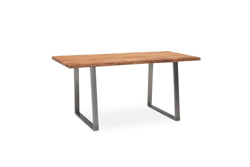 Matbord Wohnling Massivt trä med trädkanter, rektangulär, lantlig stil Silver, Rak, 160x80 cm - Silver, rak, 160x80 cm - Möbler - Bord & matgrupper - Matbord & köksbord