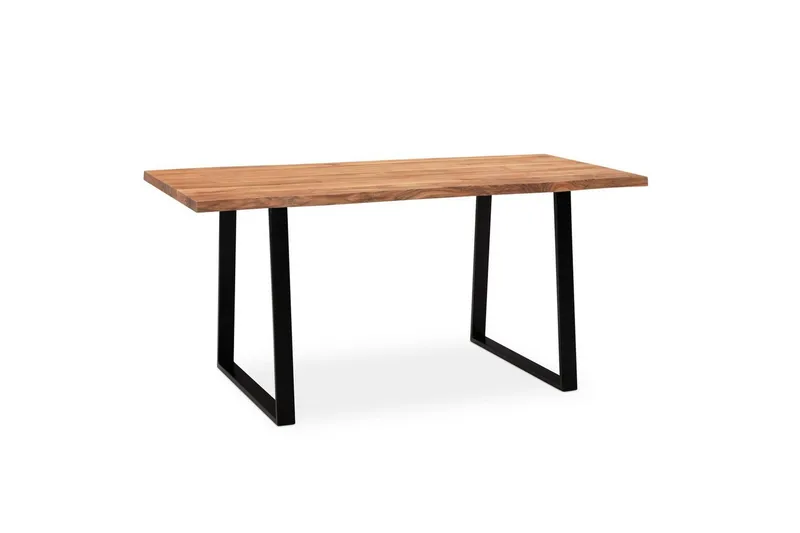 Matbord Wohnling Massivt trä med trädkanter, rektangulär, lantlig stil Svart, Rak, 140x80 cm - Svart, Rak, 140x80 cm - Möbler - Bord & matgrupper - Matbord & köksbord