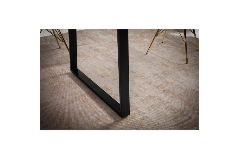 Matbord Wohnling Massivt trä med trädkanter, rektangulär, lantlig stil Svart, Rak, 140x80 cm - Svart, Rak, 140x80 cm - Möbler - Bord & matgrupper - Matgrupper