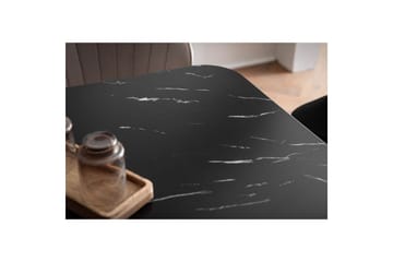 Matbord Wohnling Modern stil MDF med metallben med gyllene spetsar Marmor, Svart, 120x60 cm - Marmor, Svart, 120x60 cm - Möbler - Bord & matgrupper - Matbord & köksbord