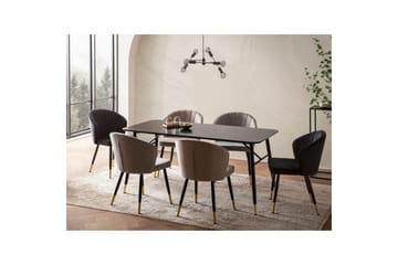Matbord Wohnling Modern stil MDF med metallben med gyllene spetsar Marmor, Svart, 200x90 cm - Marmor, Svart, 200x90 cm - Möbler - Bord & matgrupper - Matbord & köksbord