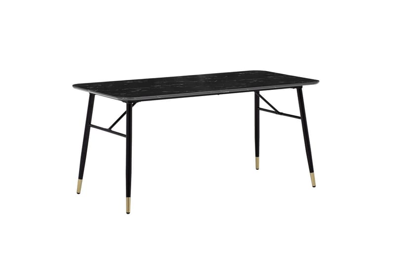 Matbord Wohnling Modern stil MDF med metallben med gyllene spetsar Marmor, Svart, 200x90 cm - Marmor, Svart, 200x90 cm - Möbler - Bord & matgrupper - Matgrupper