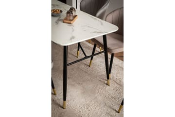 Matbord Wohnling Modern stil MDF med metallben med gyllene spetsar Marmor, Vit, 140x80 cm - Marmor, Vit, 140x80 cm - Möbler - Bord & matgrupper - Matbord & köksbord