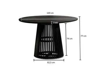 Matbord Wohnling Rund 120 cm massivt trä loftstil - Möbler - Bord & matgrupper - Matbord & köksbord