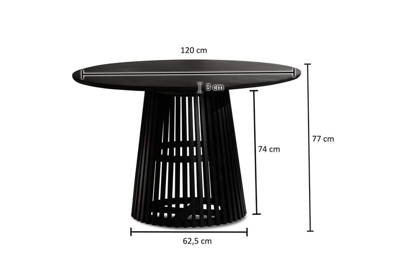 Matbord Wohnling Rund 120 cm massivt trä loftstil - Möbler - Bord & matgrupper - Matbord & köksbord