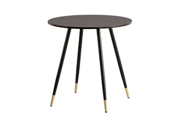 Matbord Wohnling Rund 75 cm marmorerad modern gyllene tippsben Marmor, Svart