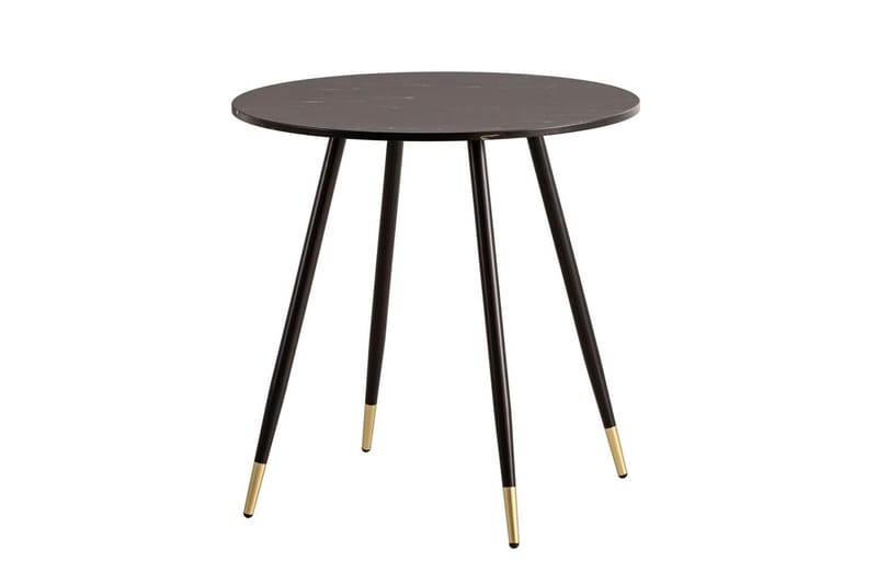Matbord Wohnling Rund 75 cm marmorerad modern gyllene tippsben Marmor, Svart - Marmor, Svart - Möbler - Bord & matgrupper - Matgrupper
