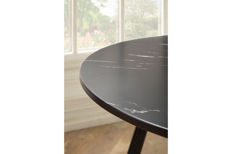 Matbord Wohnling Rund 75 cm marmorerad modern gyllene tippsben Marmor, Svart - Marmor, Svart - Möbler - Bord & matgrupper - Matbord & köksbord